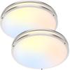 imageFlush Mount Ceiling Light Black 30W 4000Lm 5CCT Dimmable LED Ceiling Light Fixture 2700K3000K4000K5000K6500K Adjustable 10 Inch for Hallway Bedroom Bathroom Kitchen Closet Offices Set of 2Brushed Nickle