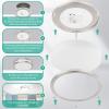imageFlush Mount Ceiling Light Black 30W 4000Lm 5CCT Dimmable LED Ceiling Light Fixture 2700K3000K4000K5000K6500K Adjustable 10 Inch for Hallway Bedroom Bathroom Kitchen Closet Offices Set of 2Brushed Nickle