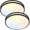 imageFlush Mount Ceiling Light Black 30W 4000Lm 5CCT Dimmable LED Ceiling Light Fixture 2700K3000K4000K5000K6500K Adjustable 10 Inch for Hallway Bedroom Bathroom Kitchen Closet Offices Set of 2Black