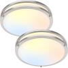 imageFlush Mount Ceiling Light Black 30W 4000Lm 5CCT Dimmable LED Ceiling Light Fixture 2700K3000K4000K5000K6500K Adjustable 10 Inch for Hallway Bedroom Bathroom Kitchen Closet Offices Set of 2Brushed Nickle