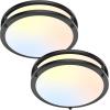 imageFlush Mount Ceiling Light Black 30W 4000Lm 5CCT Dimmable LED Ceiling Light Fixture 2700K3000K4000K5000K6500K Adjustable 10 Inch for Hallway Bedroom Bathroom Kitchen Closet Offices Set of 2Black