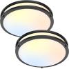 imageFlush Mount Ceiling Light Black 30W 4000Lm 5CCT Dimmable LED Ceiling Light Fixture 2700K3000K4000K5000K6500K Adjustable 10 Inch for Hallway Bedroom Bathroom Kitchen Closet Offices Set of 2Black