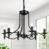 imageBrightever Black Chandelier 6Light Farmhouse Chandelier for Dining Room Lighting Fixtures Modern Candle Hanging Pendant Lights Fixture for Living Room Kitchen Foyer Island Entryway Hallway Bedroom