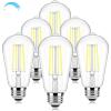 imageBrightever Dimmable Amber Light Bulbs 60 Watt Equivalent 2200K Warm Light Vintage LED Edison Bulbs 850LM 90CRI 7W ST58 E26 LED Bulb Clear Glass Antique Decorative Lights Bulb for Room 6Pack5000k Daylight White