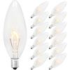 imageBrightever Vintage Incandescent Light Bulbs 40Watt B10 380 Lumens Clear Dimmable E12 Edison Candelabra Lightbulbs Decorative Candle Bulbs for Chandeliers Ceiling Fan 2500K Warm White 12PackTraditional