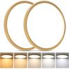 imageBrightever Walnut Wood LED Flush Mount Ceiling Light 12 Inch 24W 3200LM Close to Ceiling Light Fixtures Dimmable amp 2700K6500K 5 Color Selectable Light Fixtures Ceiling Mount 1 Pack5CCTGold