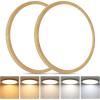 imageBrightever Walnut Wood LED Flush Mount Ceiling Light 12 Inch 24W 3200LM Close to Ceiling Light Fixtures Dimmable amp 2700K6500K 5 Color Selectable Light Fixtures Ceiling Mount 1 Pack5CCTWood