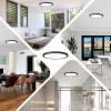 image12Inch LED Flush Mount Ceiling Light Fixture 28W 3200Lm Dimmable Modern Recessed Ceiling Lamp 5000K Daylight White Round Low Profile Ceiling Light for Kitchen Closet Bedroom Hallway Laundry 1PackBlackDimmable