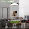 image12Inch LED Flush Mount Ceiling Light Fixture 28W 3200Lm Dimmable Modern Recessed Ceiling Lamp 5000K Daylight White Round Low Profile Ceiling Light for Kitchen Closet Bedroom Hallway Laundry 1PackBlackDimmable