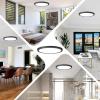 image12Inch LED Flush Mount Ceiling Light Fixture 28W 3200Lm Dimmable Modern Recessed Ceiling Lamp 5000K Daylight White Round Low Profile Ceiling Light for Kitchen Closet Bedroom Hallway Laundry 1PackBlackDimmable