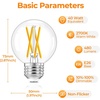 image:imageBrightever 6 Pack G165 LED Light Bulbs 4W E26 Dimmable Candelabra Bulb 40W Equivalent Warm White 2700K 480LM Clear Glass Globe Edison Light Bulbs for Ceiling Fan Chandelier Vanity Light2700k Warm White