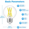 image:imageBrightever 6 Pack G165 LED Light Bulbs 4W E26 Dimmable Candelabra Bulb 40W Equivalent Warm White 2700K 480LM Clear Glass Globe Edison Light Bulbs for Ceiling Fan Chandelier Vanity Light5000k Daylight White