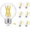 image:imageBrightever 6 Pack G165 LED Light Bulbs 4W E26 Dimmable Candelabra Bulb 40W Equivalent Warm White 2700K 480LM Clear Glass Globe Edison Light Bulbs for Ceiling Fan Chandelier Vanity Light2700k Warm White