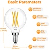 image:imageBrightever 6 Pack G165 LED Light Bulbs 4W E26 Dimmable Candelabra Bulb 40W Equivalent Warm White 2700K 480LM Clear Glass Globe Edison Light Bulbs for Ceiling Fan Chandelier Vanity Light2700k Warm White