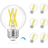 image:imageBrightever 6 Pack G165 LED Light Bulbs 4W E26 Dimmable Candelabra Bulb 40W Equivalent Warm White 2700K 480LM Clear Glass Globe Edison Light Bulbs for Ceiling Fan Chandelier Vanity Light5000k Daylight White