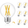image:imageBrightever 6 Pack G165 LED Light Bulbs 6W E26 Dimmable Candelabra Bulb 60W Equivalent Warm White 2700K 600LM Clear Glass Globe Edison Light Bulbs for Ceiling Fan Chandelier Vanity Light2700k Warm White
