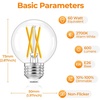 image:imageBrightever 6 Pack G165 LED Light Bulbs 6W E26 Dimmable Candelabra Bulb 60W Equivalent Warm White 2700K 600LM Clear Glass Globe Edison Light Bulbs for Ceiling Fan Chandelier Vanity Light2700k Warm White