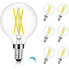 image:imageBrightever 6 Pack G165 LED Light Bulbs 4W E26 Dimmable Candelabra Bulb 40W Equivalent Warm White 2700K 480LM Clear Glass Globe Edison Light Bulbs for Ceiling Fan Chandelier Vanity Light5000k Daylight White