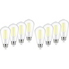 image:imageBrightever 8Pack Vintage LED Edison Bulbs 60W Equivalent 6W ST58 5000K Daylight White Antique LED Filament Bulbs E26 Medium Base Clear Glass Style for Home and Commercial Nondimmable