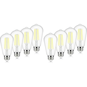 image:imageBrightever 8Pack Vintage LED Edison Bulbs 60W Equivalent 6W ST58 5000K Daylight White Antique LED Filament Bulbs E26 Medium Base Clear Glass Style for Home and Commercial Nondimmable