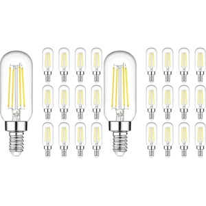image:imageBrightever E12 LED Light Bulbs 40 Watt Equivalent 4W Candelabra Dimmable Edison Bulbs 5000K T6 Bulbs for Chandelier Ceiling Fan Light 400LM Vintage T25 Tubular Small Filament Bulbs 24 Packs