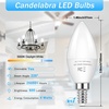 image:imageBrightever E12 LED Candelabra Light Bulbs 60W Equivalent Light Bulbs Dimmable 6W LED Chandelier Bulbs 5000K Daylight White 600Lm C37 Small Base Light Bulbs for Ceiling Fan Pendant Lights 12Pack5000k Daylight White