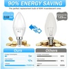 image:imageBrightever E12 LED Candelabra Light Bulbs 60W Equivalent Light Bulbs Dimmable 6W LED Chandelier Bulbs 5000K Daylight White 600Lm C37 Small Base Light Bulbs for Ceiling Fan Pendant Lights 12Pack5000k Warm White