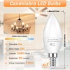 image:imageBrightever E12 LED Candelabra Light Bulbs 60W Equivalent Light Bulbs Dimmable 6W LED Chandelier Bulbs 5000K Daylight White 600Lm C37 Small Base Light Bulbs for Ceiling Fan Pendant Lights 12Pack2700k Daylight White