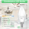 image:imageBrightever E12 LED Candelabra Light Bulbs 60W Equivalent Light Bulbs Dimmable 6W LED Chandelier Bulbs 5000K Daylight White 600Lm C37 Small Base Light Bulbs for Ceiling Fan Pendant Lights 12Pack4000k Daylight White