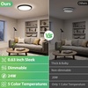 image:image4 Packs 12 Inch LED Flush Mount Ceiling Light Fixture  24W 3200LM 063 UltraSlim Dimmable 5CCT 2700K6500K Selectable LED Ceiling Light Flush Mount for Bedroom Kitchen BlackBlack