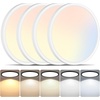 image:image4 Packs 12 Inch LED Flush Mount Ceiling Light Fixture  24W 3200LM 063 UltraSlim Dimmable 5CCT 2700K6500K Selectable LED Ceiling Light Flush Mount for Bedroom Kitchen BlackWhite