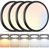 image:image4 Packs 12 Inch LED Flush Mount Ceiling Light Fixture  24W 3200LM 063 UltraSlim Dimmable 5CCT 2700K6500K Selectable LED Ceiling Light Flush Mount for Bedroom Kitchen BlackBlack