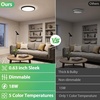 image:image4 Packs 12 Inch LED Flush Mount Ceiling Light Fixture  24W 3200LM 063 UltraSlim Dimmable 5CCT 2700K6500K Selectable LED Ceiling Light Flush Mount for Bedroom Kitchen BlackBlack