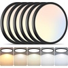 image:image4 Packs 12 Inch LED Flush Mount Ceiling Light Fixture  24W 3200LM 063 UltraSlim Dimmable 5CCT 2700K6500K Selectable LED Ceiling Light Flush Mount for Bedroom Kitchen BlackBlack