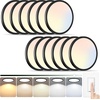 image:image4 Packs 12 Inch LED Flush Mount Ceiling Light Fixture  24W 3200LM 063 UltraSlim Dimmable 5CCT 2700K6500K Selectable LED Ceiling Light Flush Mount for Bedroom Kitchen BlackBlack