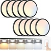 image:image4 Packs 12 Inch LED Flush Mount Ceiling Light Fixture  24W 3200LM 063 UltraSlim Dimmable 5CCT 2700K6500K Selectable LED Ceiling Light Flush Mount for Bedroom Kitchen BlackBlack