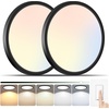 image:image4 Packs 12 Inch LED Flush Mount Ceiling Light Fixture  24W 3200LM 063 UltraSlim Dimmable 5CCT 2700K6500K Selectable LED Ceiling Light Flush Mount for Bedroom Kitchen BlackBlack