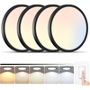 image:image4 Packs 12 Inch LED Flush Mount Ceiling Light Fixture  24W 3200LM 063 UltraSlim Dimmable 5CCT 2700K6500K Selectable LED Ceiling Light Flush Mount for Bedroom Kitchen BlackBlack