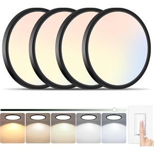 image:image4 Packs 12 Inch LED Flush Mount Ceiling Light Fixture  24W 3200LM 063 UltraSlim Dimmable 5CCT 2700K6500K Selectable LED Ceiling Light Flush Mount for Bedroom Kitchen BlackBlack