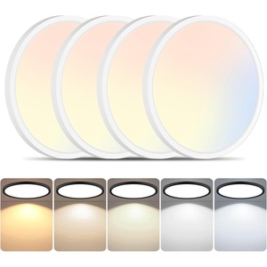 image:image4 Packs 12 Inch LED Flush Mount Ceiling Light Fixture  24W 3200LM 063 UltraSlim Dimmable 5CCT 2700K6500K Selectable LED Ceiling Light Flush Mount for Bedroom Kitchen BlackWhite